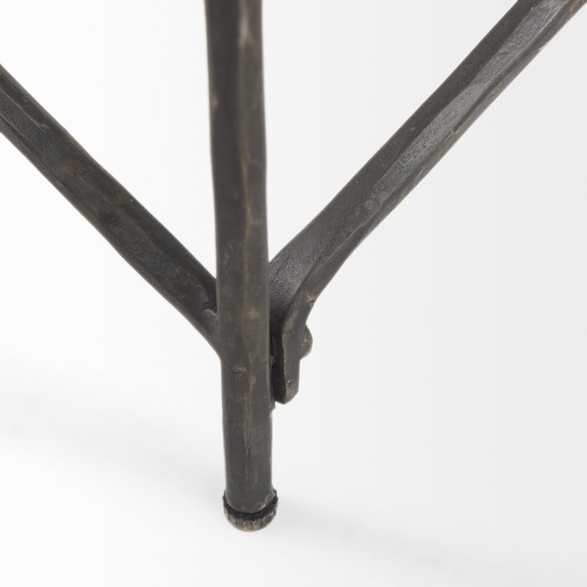 Black metal coffee table leg with protective foot