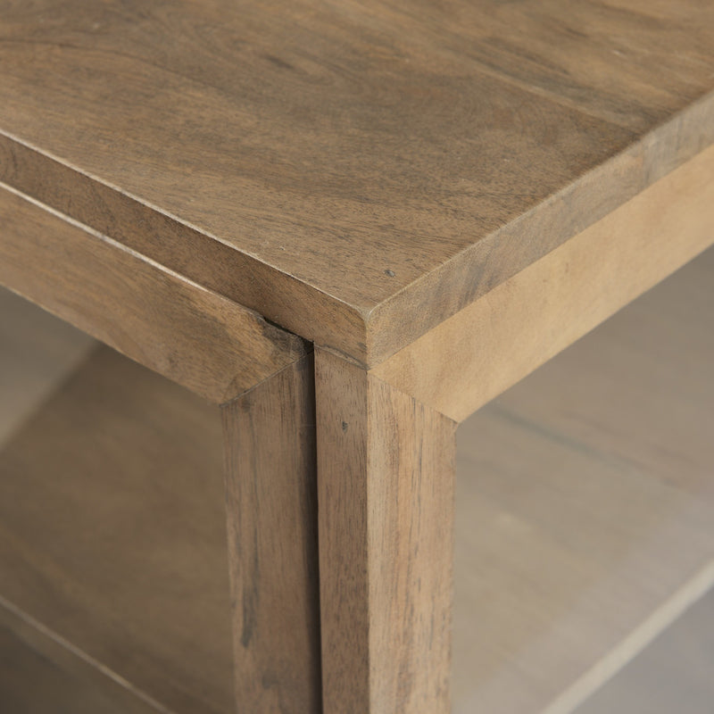 26" Brown Solid Wood Square End Table - Living Room