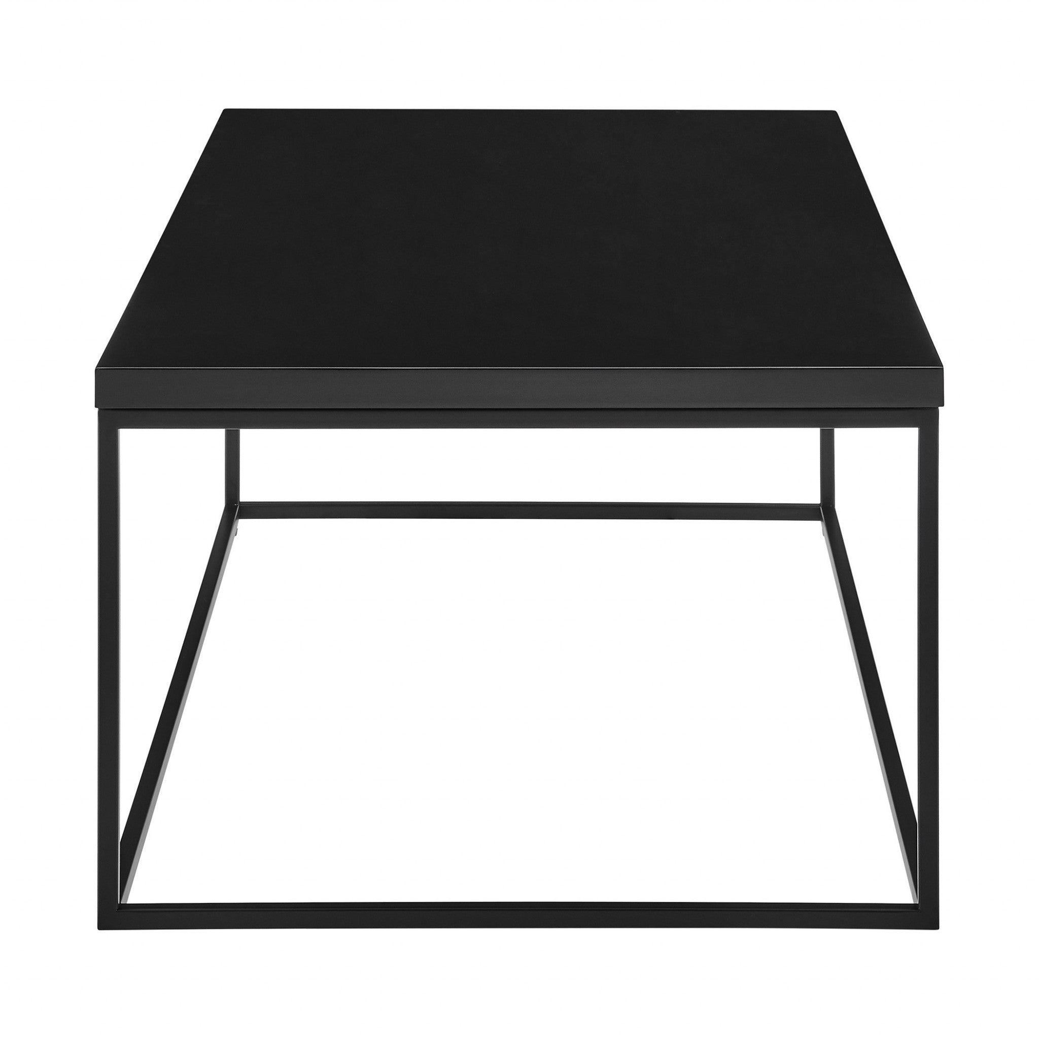 47" Black Wood And Metal Frame Coffee Table - Living Room
