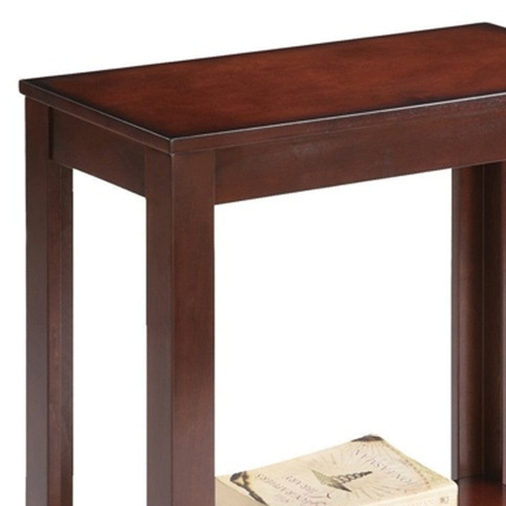 24" Brown End Table With Shelf - Living Room