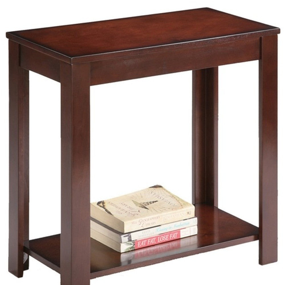24" Brown End Table With Shelf - Living Room