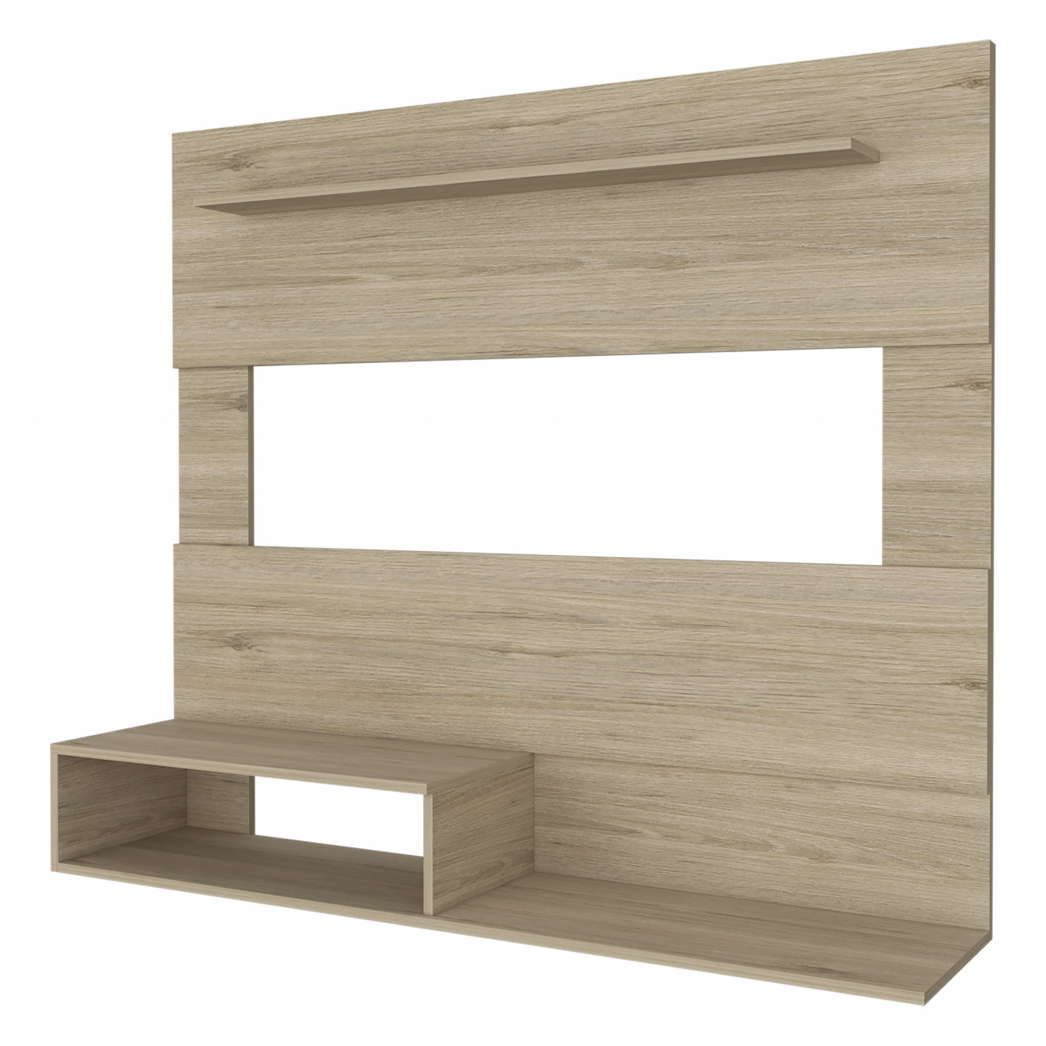 55" Light Pine Open Shelving Entertainment Center - Living Room