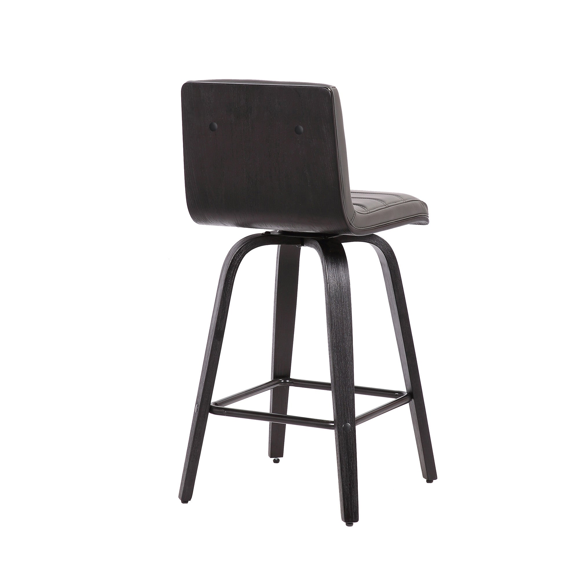 30" Gray And Black Iron Swivel Low Back Bar Height Bar Chair - Living Room | blocked-out-of-stock, Living Room, sync-blocked