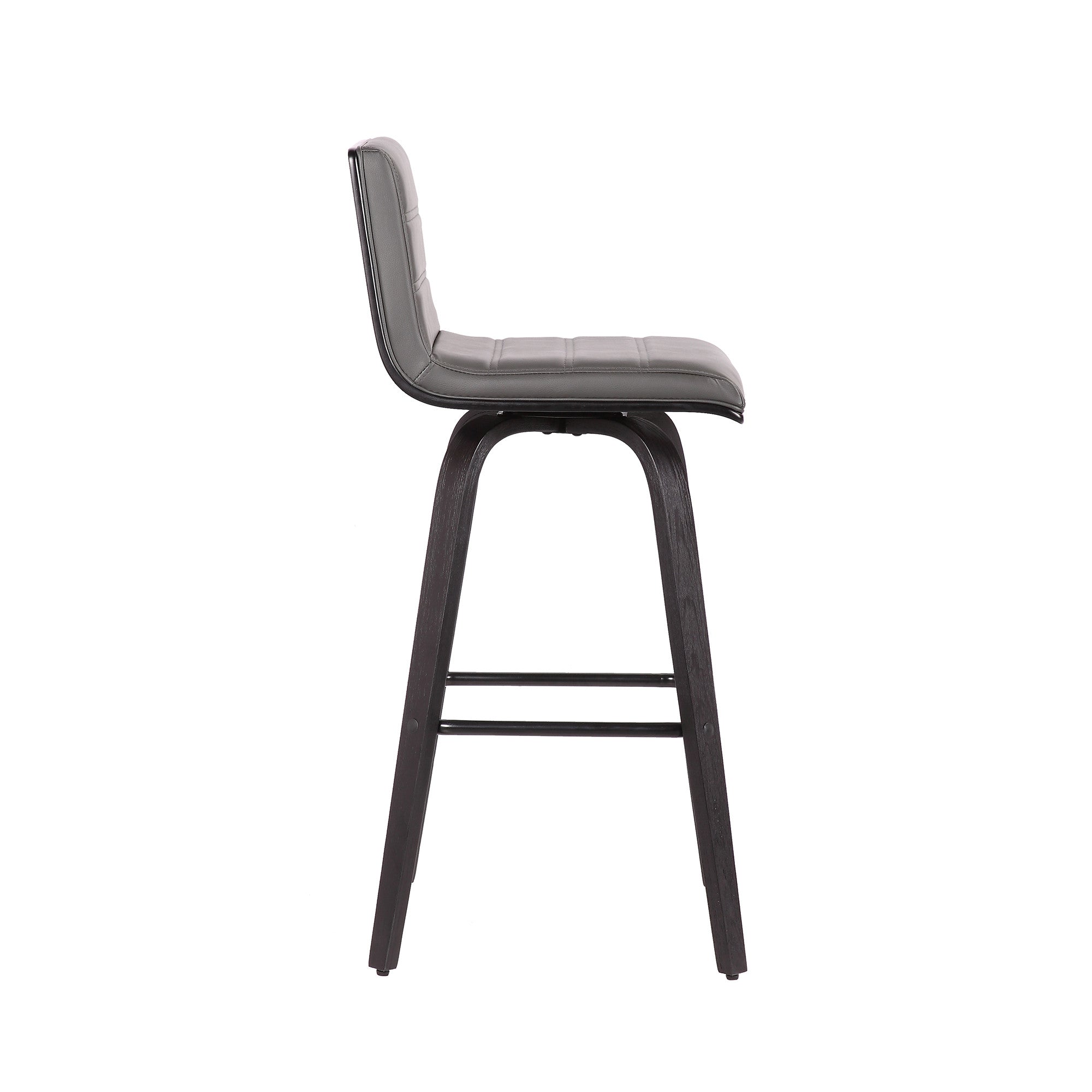 30" Gray And Black Iron Swivel Low Back Bar Height Bar Chair - Living Room | blocked-out-of-stock, Living Room, sync-blocked