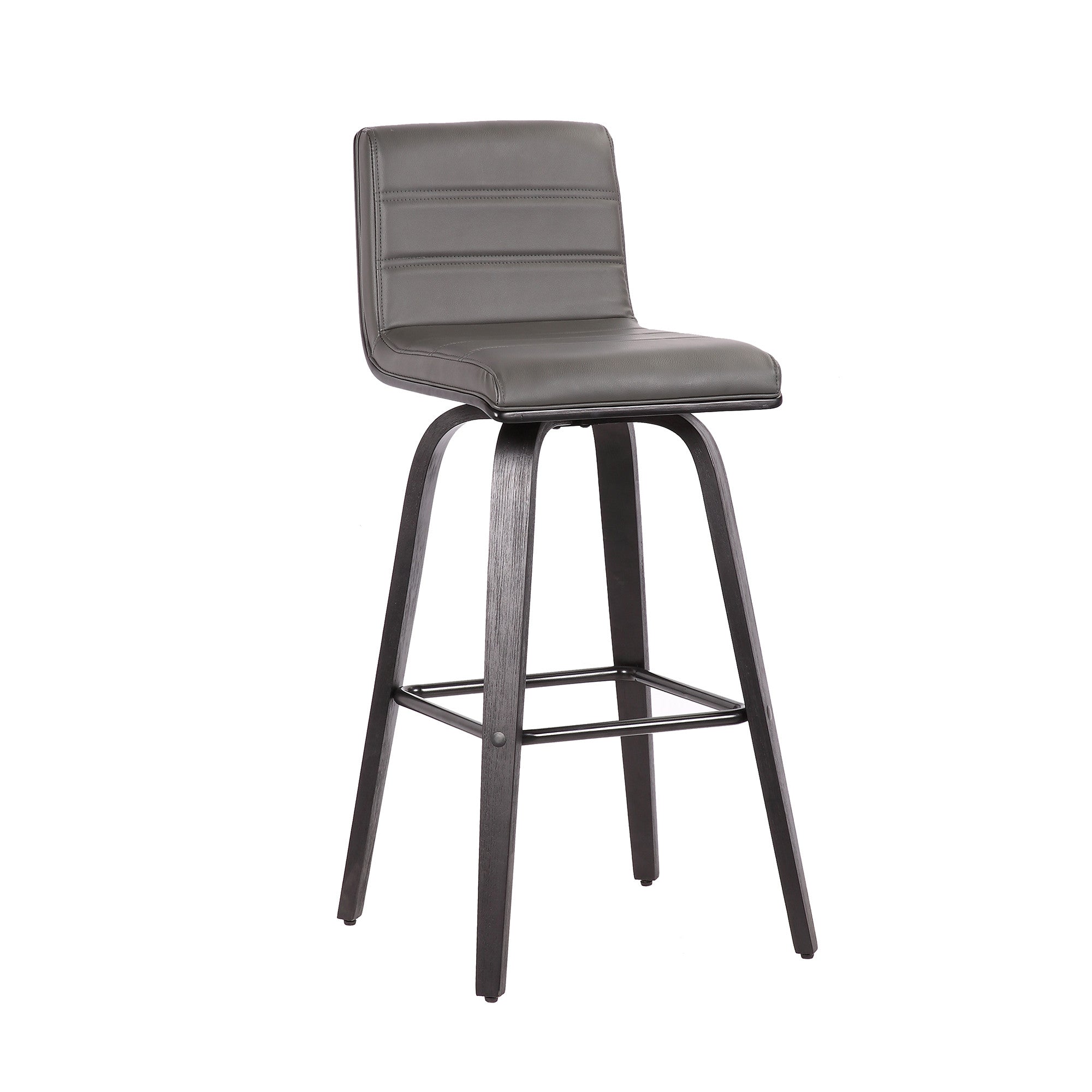 30" Gray And Black Iron Swivel Low Back Bar Height Bar Chair - Living Room | blocked-out-of-stock, Living Room, sync-blocked