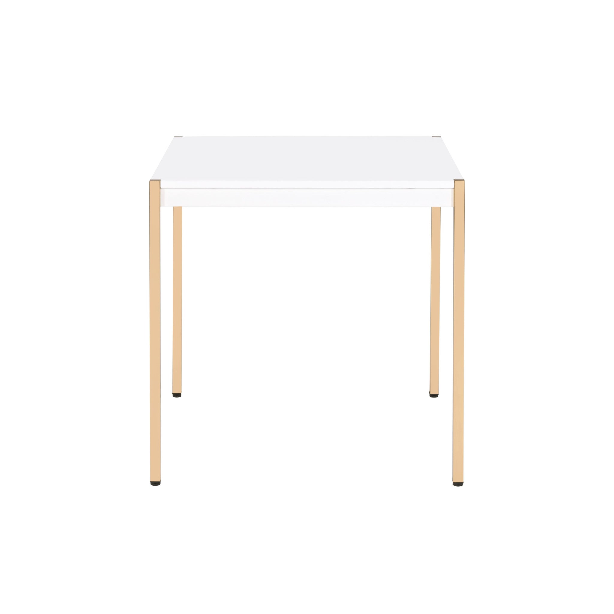 24" Gold And White Manufactured Wood Square End Table - Living Room