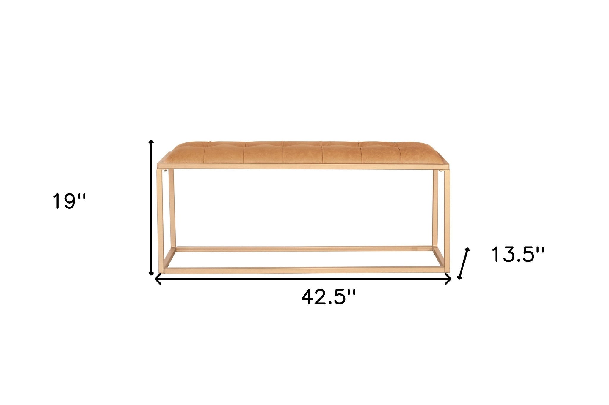 43" Brown And Gold Upholstered Upholstery Bedroom Bench - Living Room