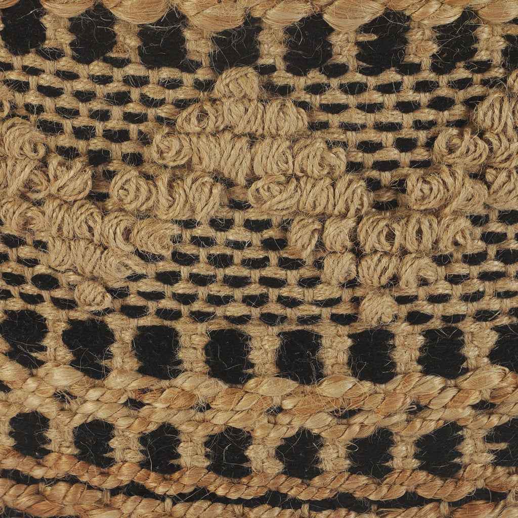 18" Tan Geometric Pouf Ottoman