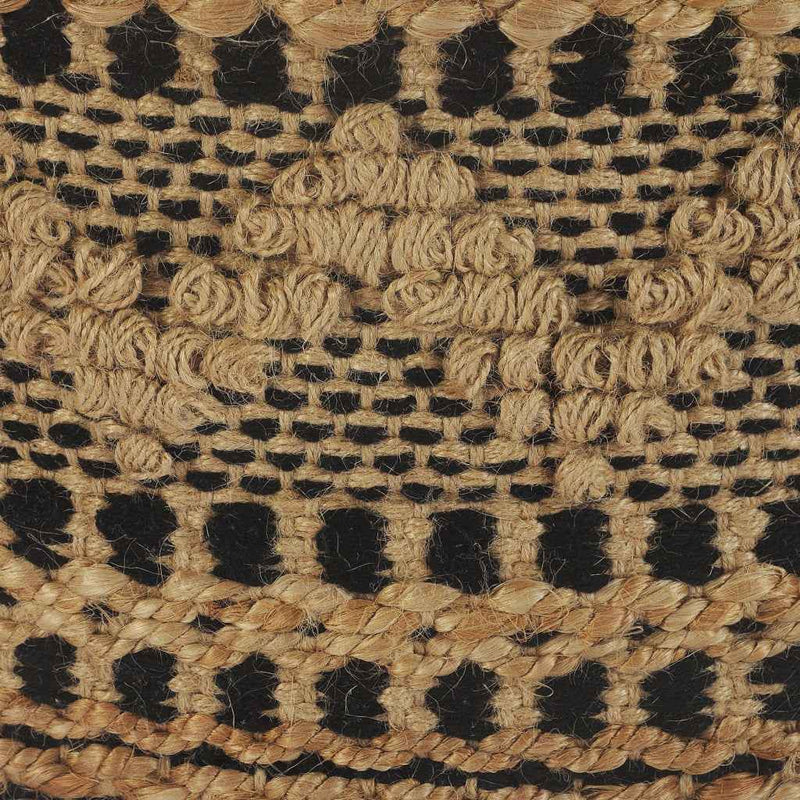 18" Tan Geometric Pouf Ottoman