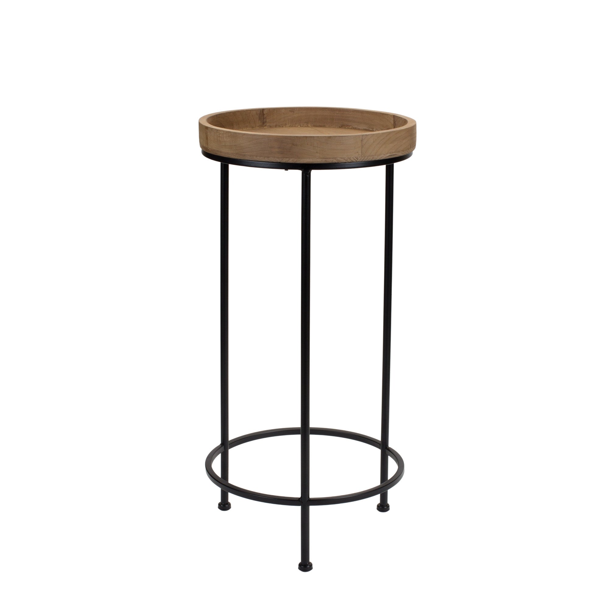 Set of Three 29" Black And Brown Round End Tables Default Title