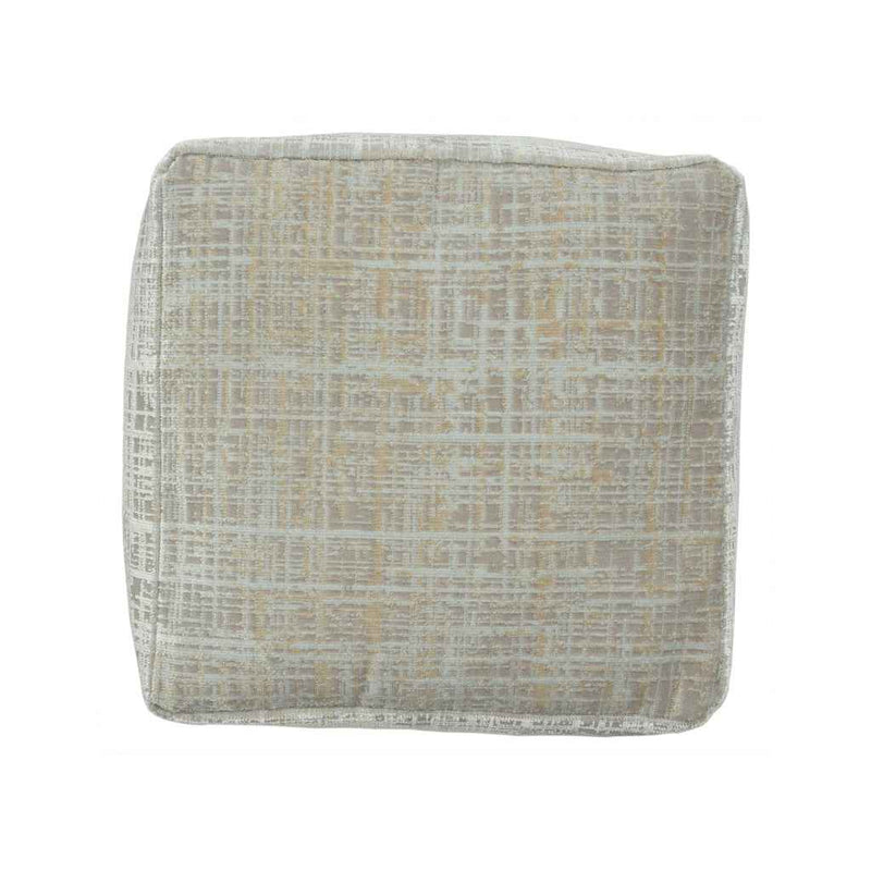 18" Beige Abstract Pouf Ottoman