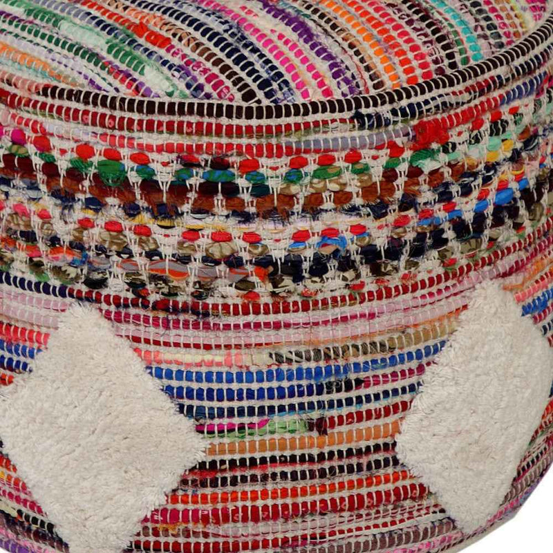 18" Rainbow Cylinder Geometric Pouf Ottoman