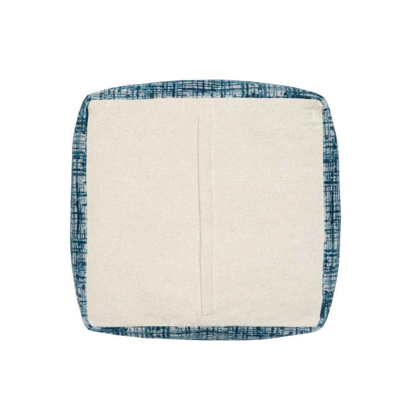 18" Blue Abstract Pouf Ottoman