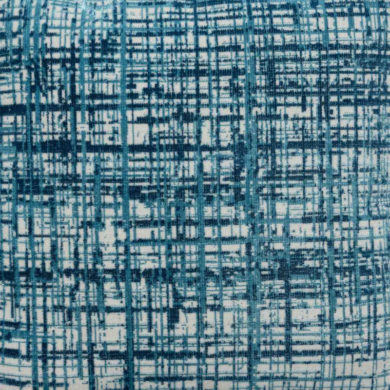 18" Blue Abstract Pouf Ottoman