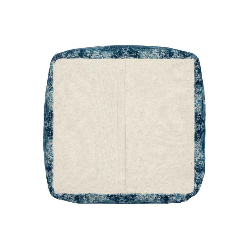 18" Blue Abstract Pouf Ottoman