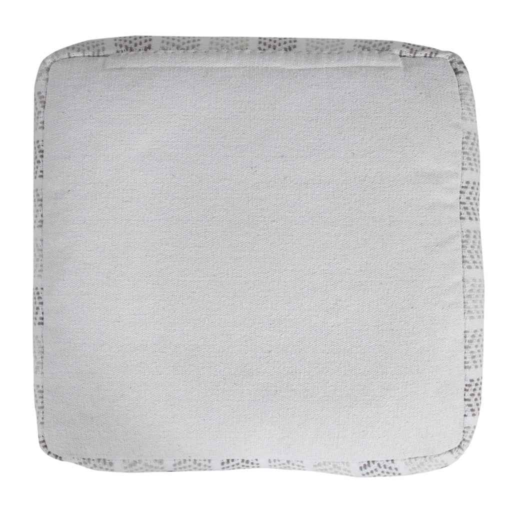 18" Gray And White Cotton Chevron Pouf Ottoman