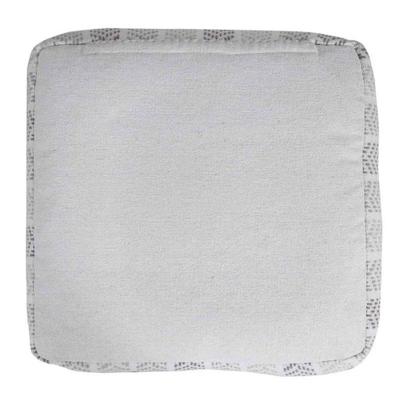 18" Gray And White Cotton Chevron Pouf Ottoman