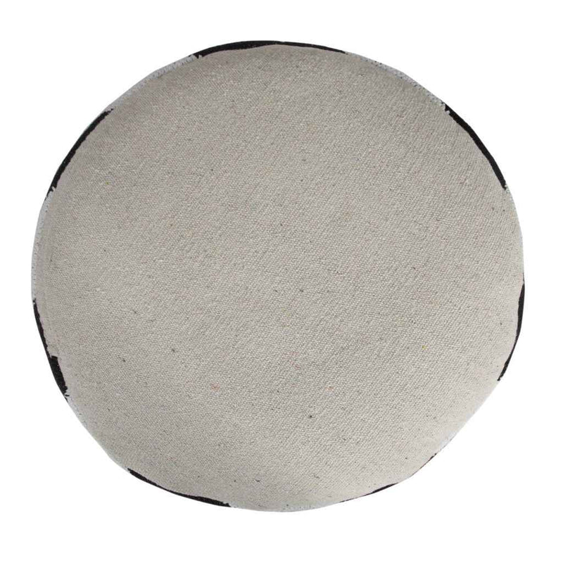 18" Black Cylinder Chevron Pouf Ottoman