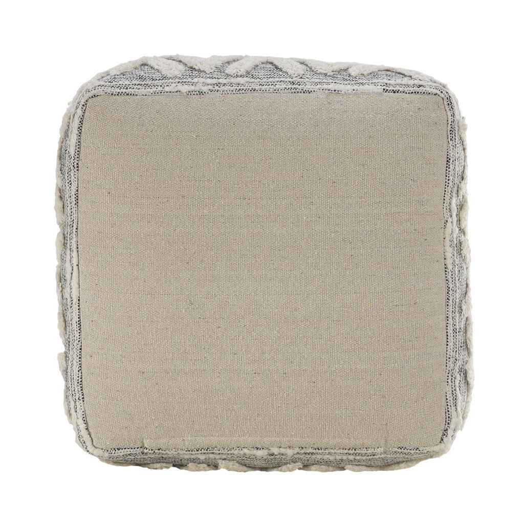 16" Gray Fabric Pouf Ottoman