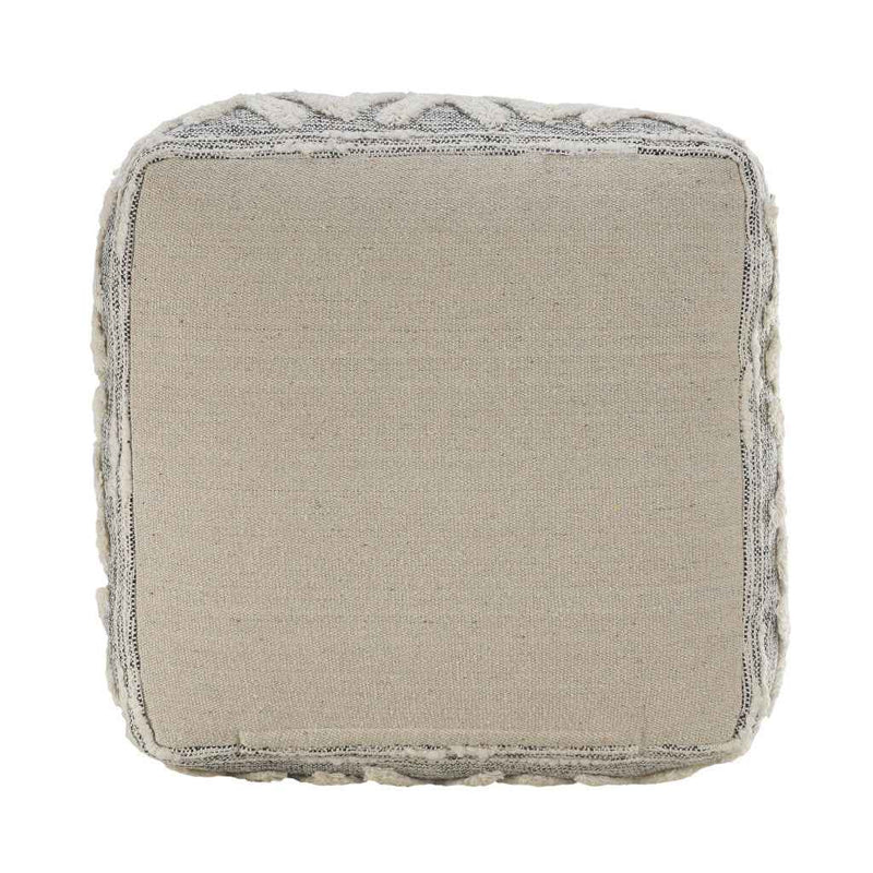 16" Gray Fabric Pouf Ottoman