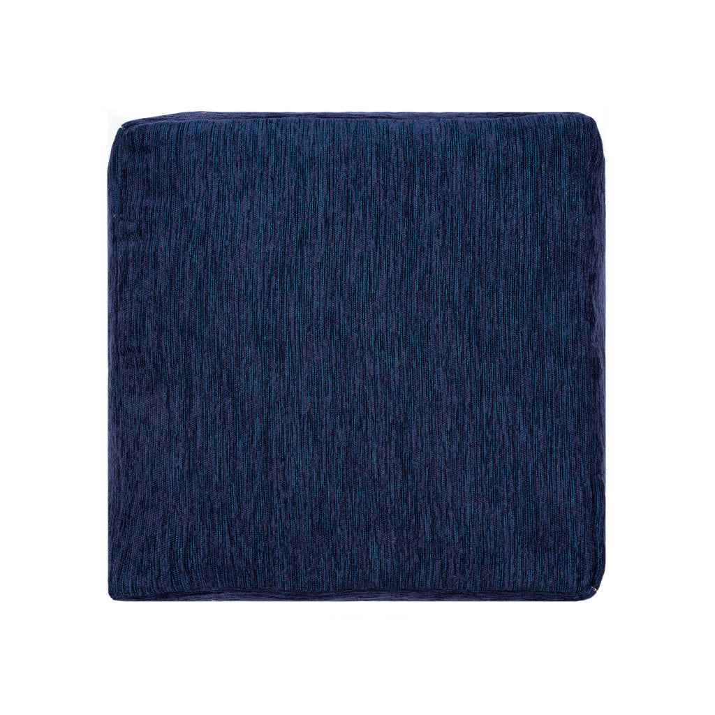 18" Blue Medallion Pouf Ottoman