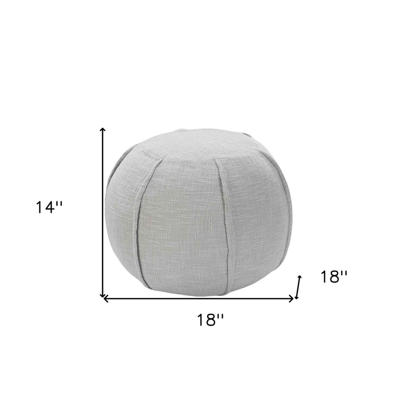 18" Gray Cotton Round Patchwork Pouf Ottoman