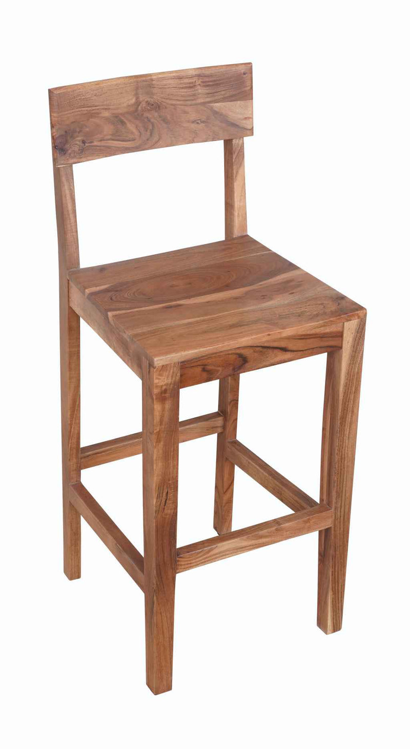 30" Brown Solid Wood Bar Height Bar Chair
