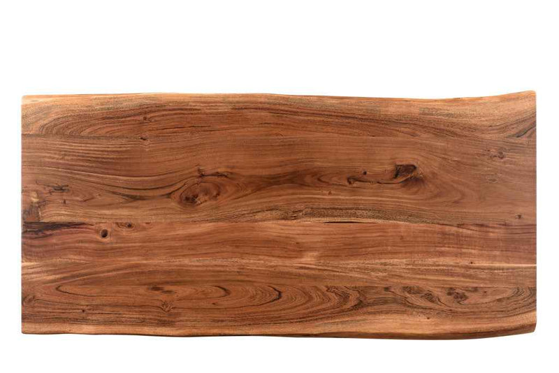 51" Brown Solid Wood Sled Coffee Table