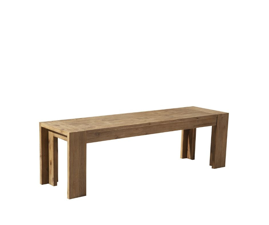 58" Natural Distressed Solid Wood Dining Bench - Living Room