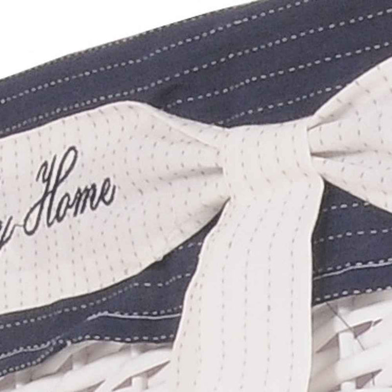 14" X 17.5" X 19.5" White blue rectangular willow Basket Set Of 5