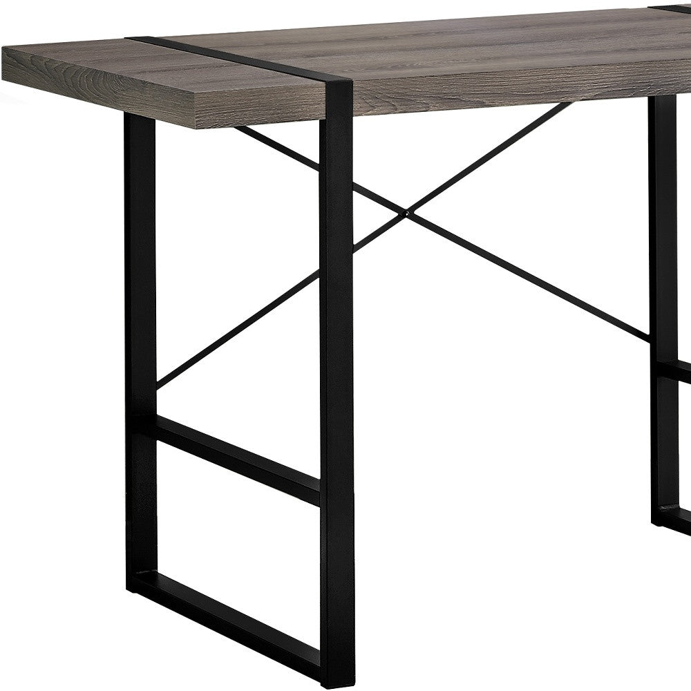 24" Taupe and Black Computer Desk - GreatEagleInc