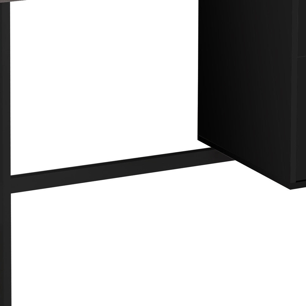 24" Gray and Black Computer Desk With Two Drawers - GreatEagleInc