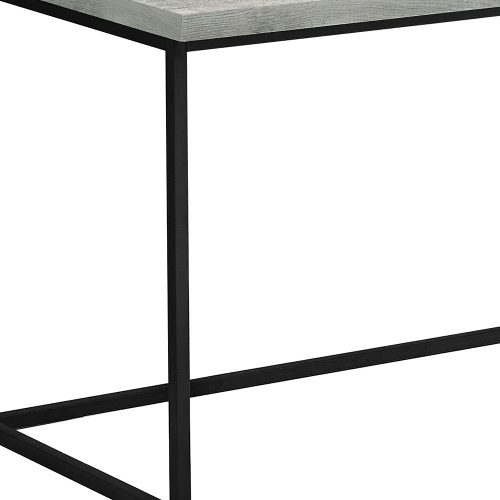 24" Gray and Black Computer Desk With Three Drawers - GreatEagleInc