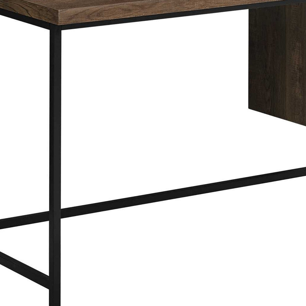 24" Brown and Black Computer Desk With Three Drawers - GreatEagleInc