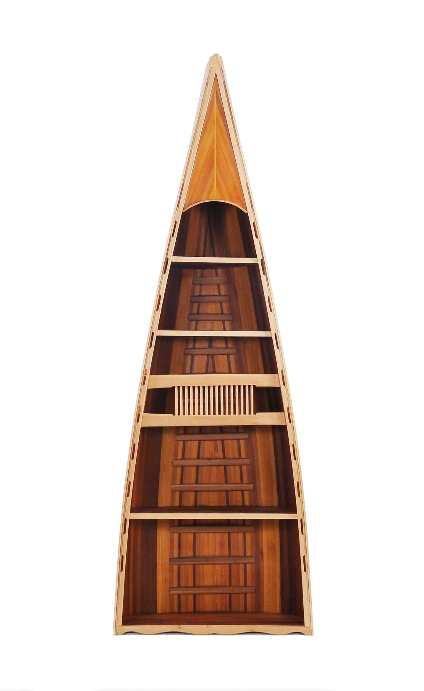 21" Wood Brown Solid Wood Six Tier Boat Bookcase