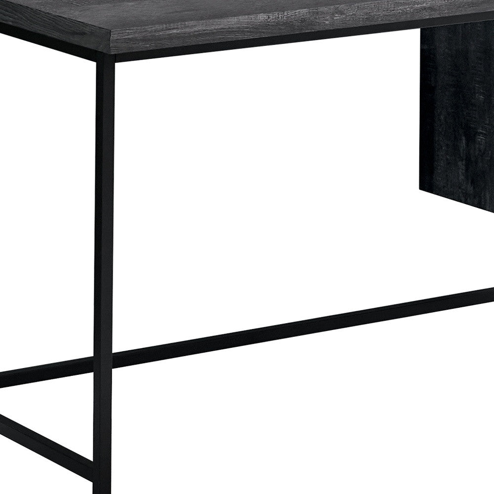 24" Gray and Black Computer Desk With Three Drawers - GreatEagleInc