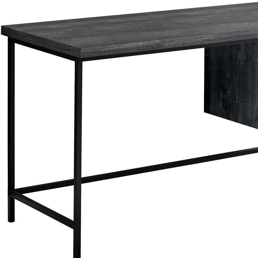 24" Gray and Black Computer Desk With Three Drawers - GreatEagleInc