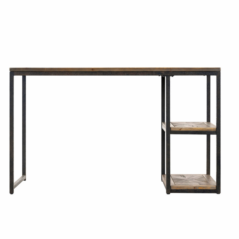 50" Brown and Black Solid Wood Writing Desk - Office