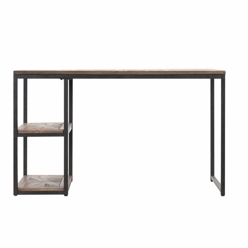 50" Brown and Black Solid Wood Writing Desk - Office