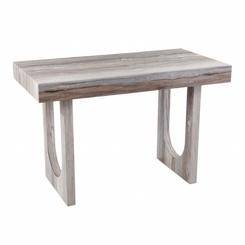 45" Brown Wood Sled Writing Desk - Office