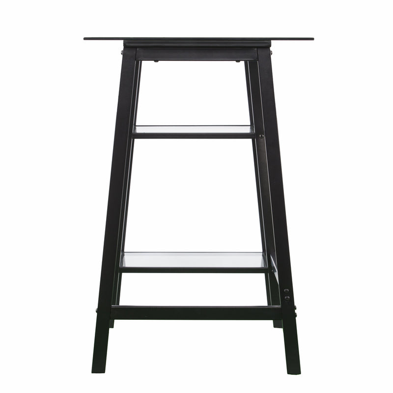46" Clear and Black Glass Writing Desk - Office