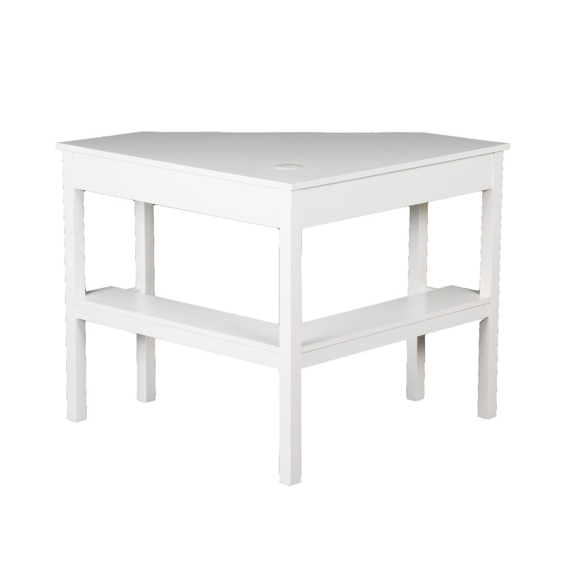 48" White Solid Wood Corner Writing Desk - Office