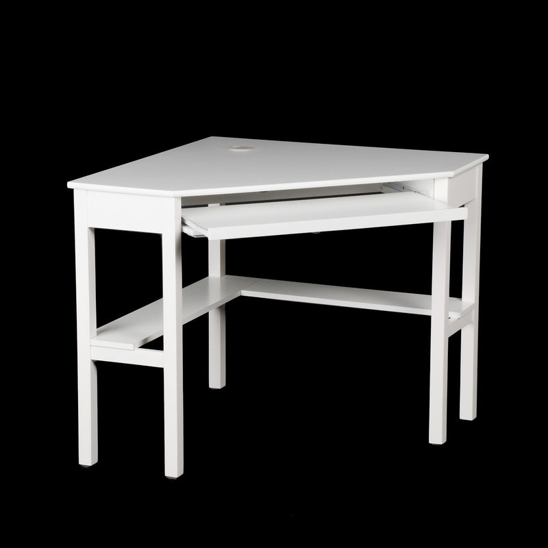 48" White Solid Wood Corner Writing Desk - Office