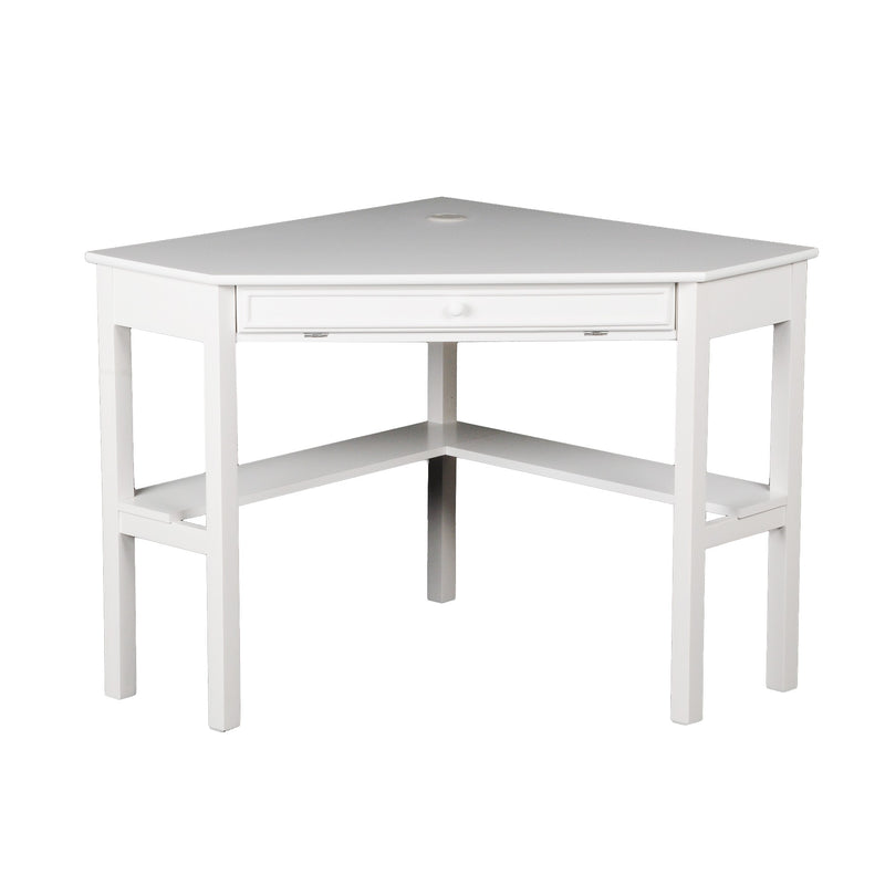 48" White Solid Wood Corner Writing Desk - Office