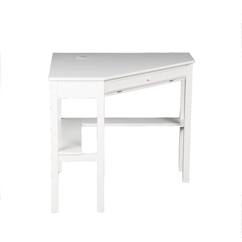 48" White Solid Wood Corner Writing Desk - Office