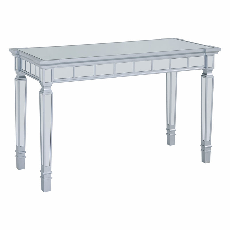 47" Silver Wood Mirrored With Two Drawers - Office