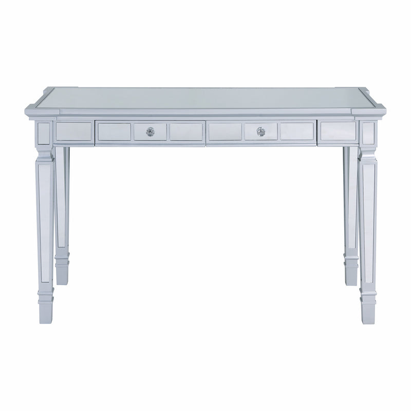 47" Silver Wood Mirrored With Two Drawers - Office