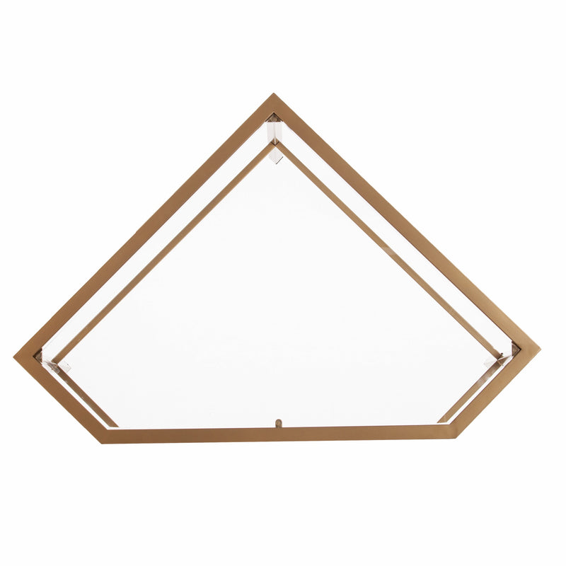 42" Clear and Gold Glass and Iron Corner Writing Desk - Office