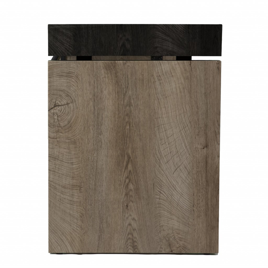 45" Black and Brown Wood Sled - Office