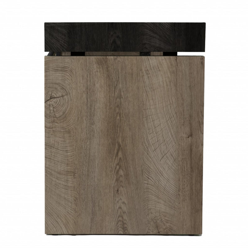 45" Black and Brown Wood Sled - Office